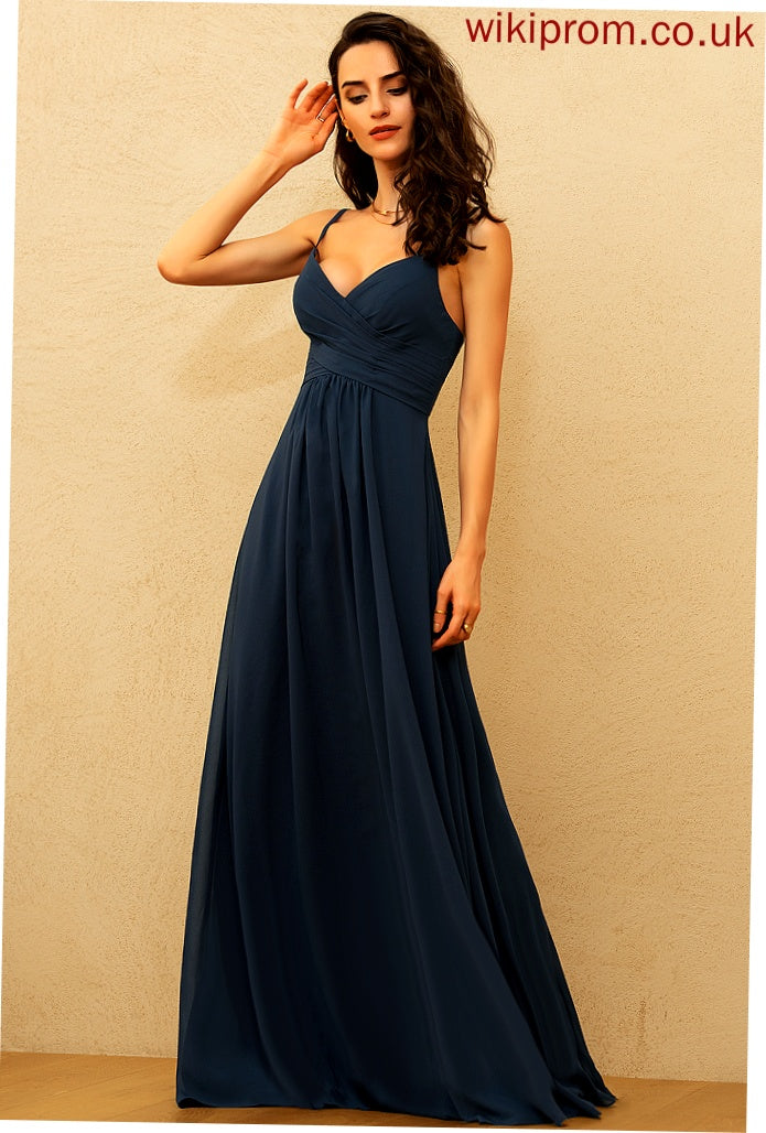 Yuliana Chiffon With Prom Dresses V-neck Pleated A-Line Floor-Length