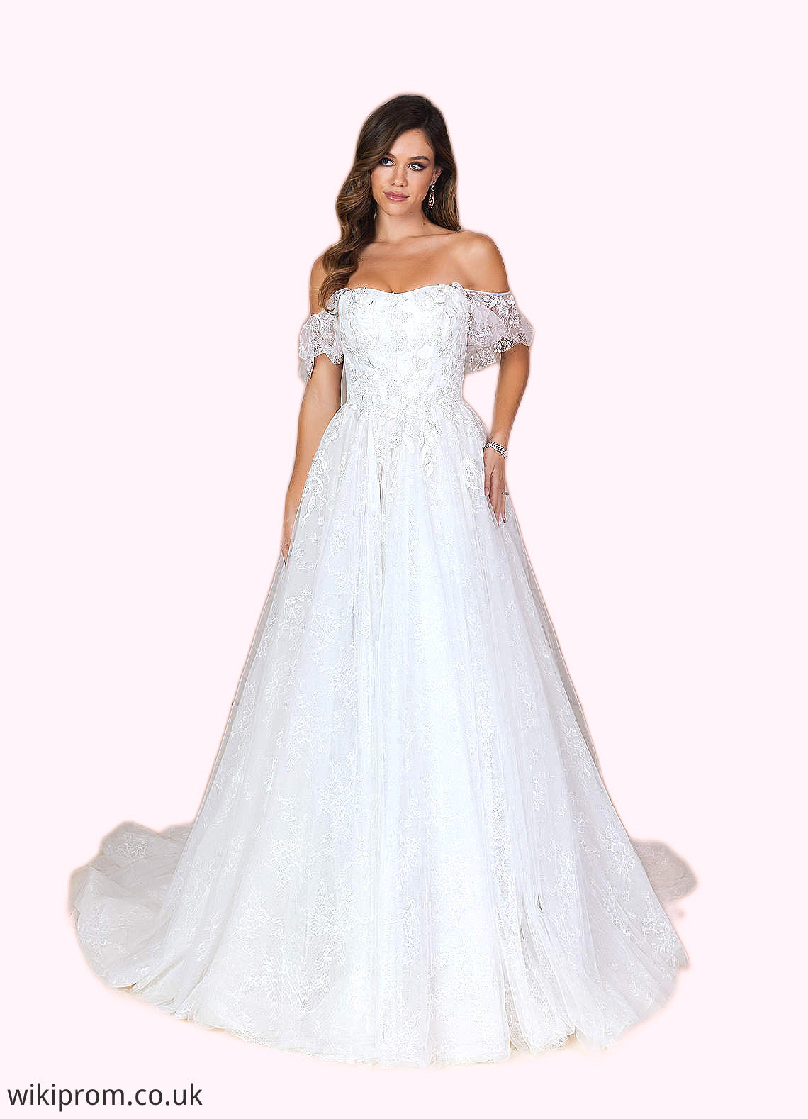 Serenity A-Line Sequins Tulle Chapel Train Dress SWKP0020126