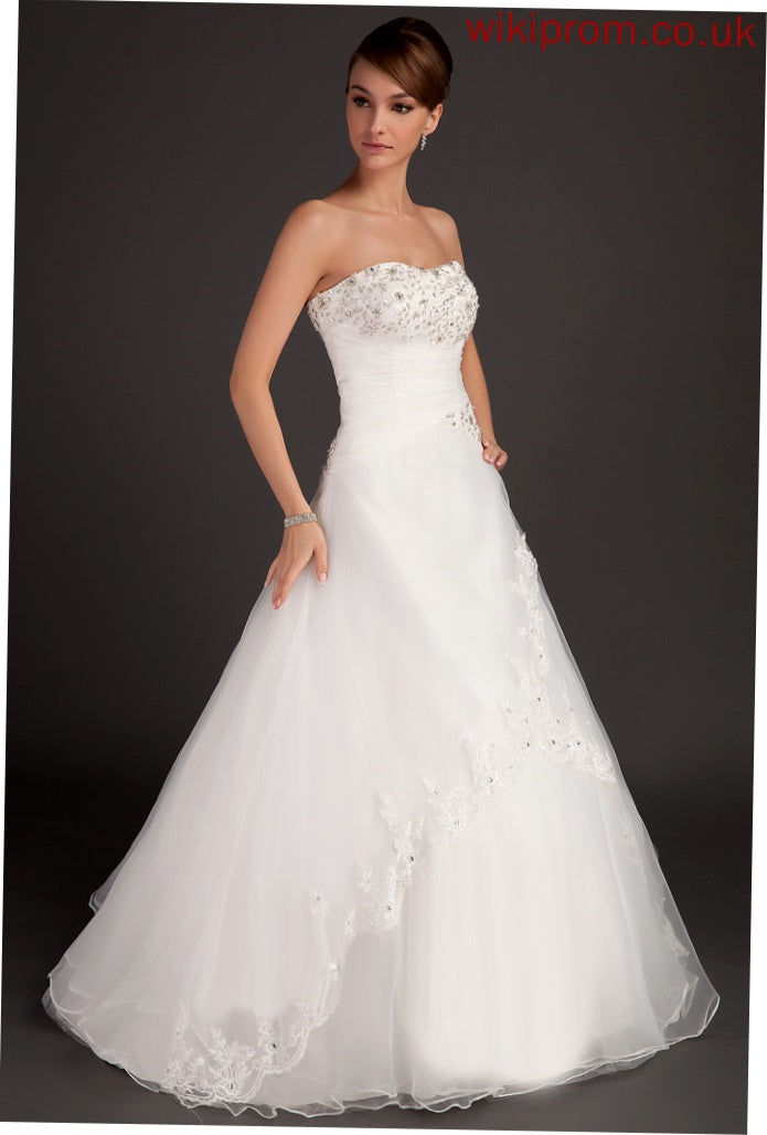 Floor-Length Miriam Dress With Lace Ruffle Ball-Gown/Princess Wedding Beading Wedding Dresses Sweetheart Organza