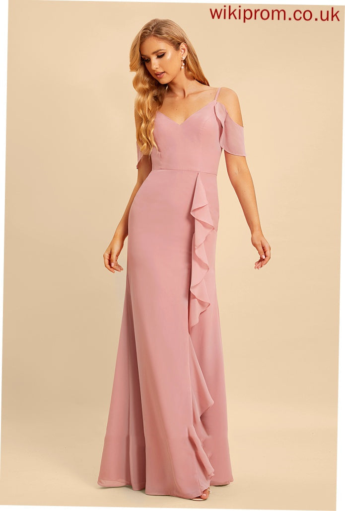 Fabric Length Embellishment Neckline Floor-Length Ruffle A-Line V-neck SplitFront Silhouette Jessie Bridesmaid Dresses