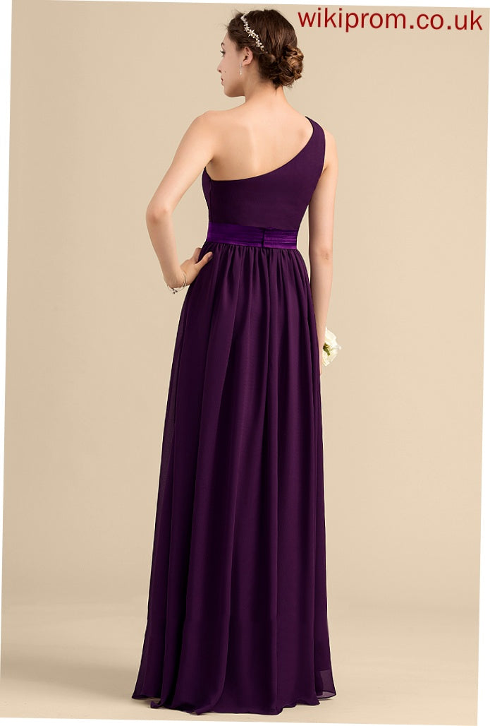 Neckline Ruffle Fabric SplitFront Silhouette A-Line One-Shoulder Length Embellishment Floor-Length Claire Bridesmaid Dresses