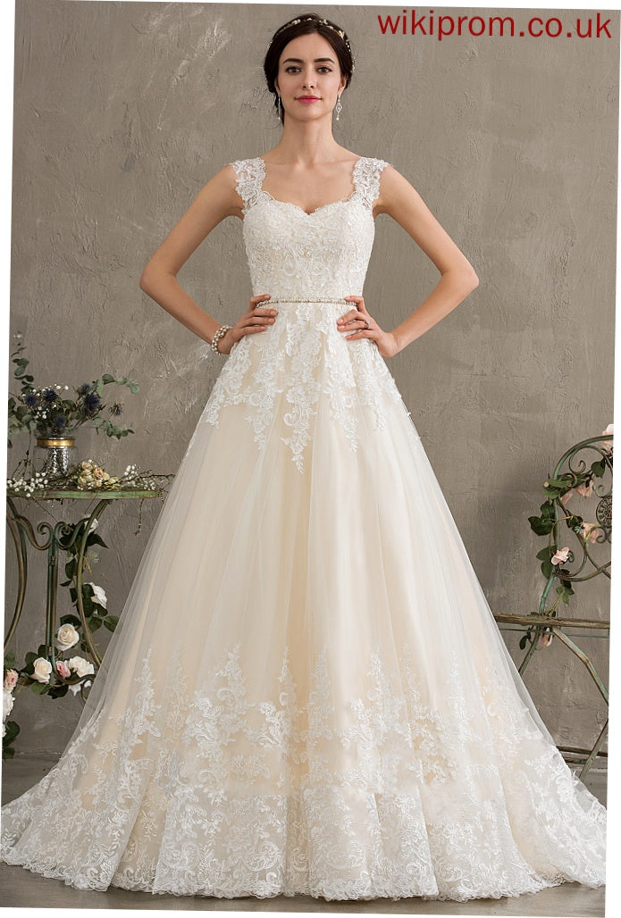 Train Court Beading Dress Sweetheart With Ball-Gown/Princess Tulle Nicola Lace Wedding Dresses Wedding Sequins