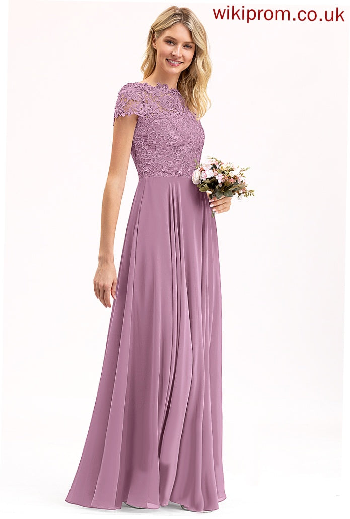 Floor-Length Length Fabric A-Line Neckline Silhouette Straps&Sleeves Lace Scoop Serenity Natural Waist Spaghetti Staps Bridesmaid Dresses