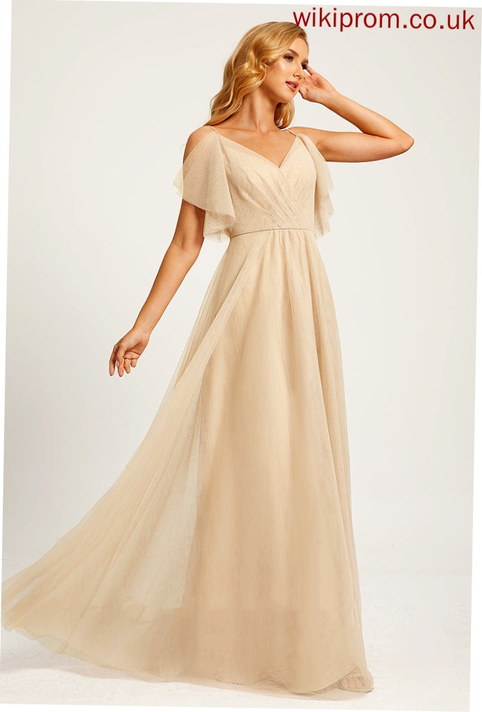 Length Fabric Silhouette Straps&Sleeves V-neck A-Line Tulle Neckline Floor-Length Kenya Floor Length Sheath/Column Bridesmaid Dresses