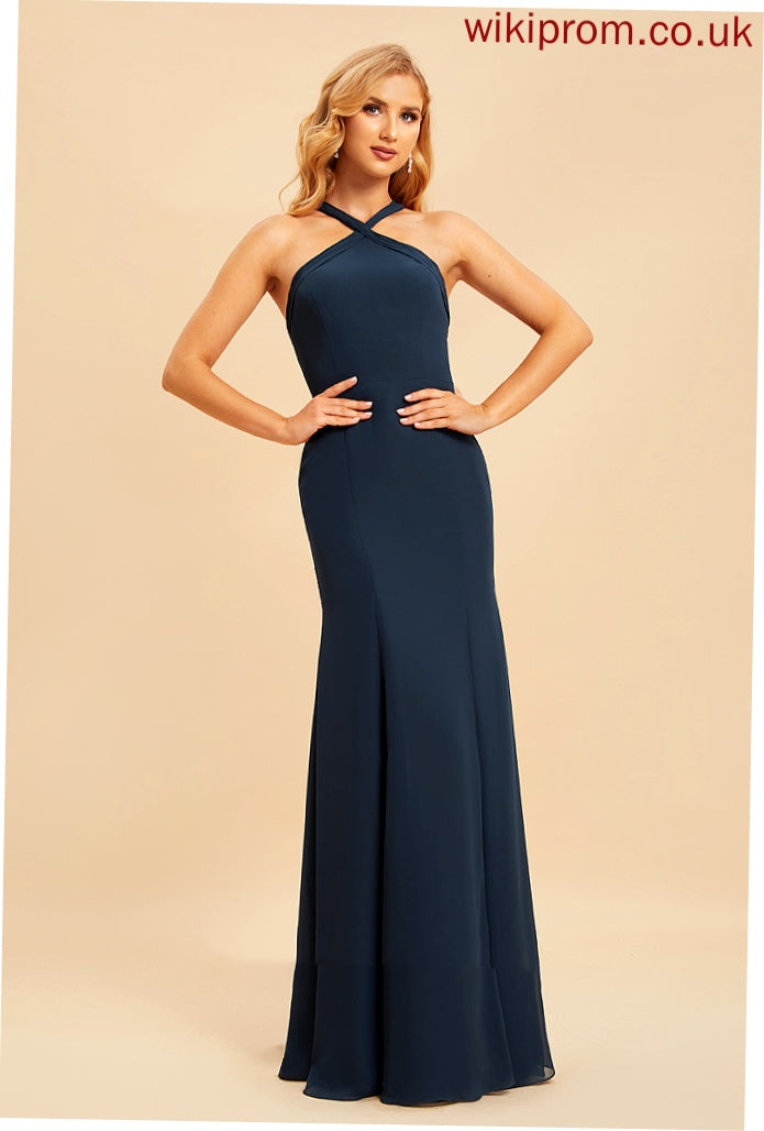 Silhouette Fabric Trumpet/Mermaid Floor-Length HighNeck Neckline Length Straps Rayne Bridesmaid Dresses