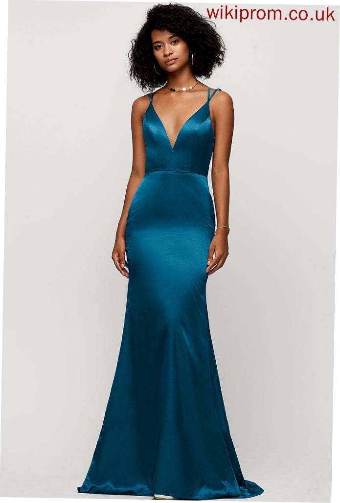 Magdalena Prom Dresses Trumpet/Mermaid V-neck Sweep Train