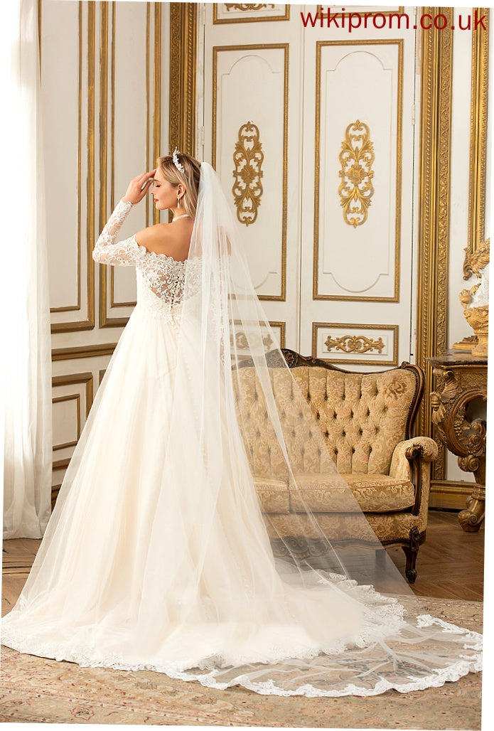 Dress Chapel Train Philippa Off-the-Shoulder Lace Tulle Ball-Gown/Princess Wedding Wedding Dresses