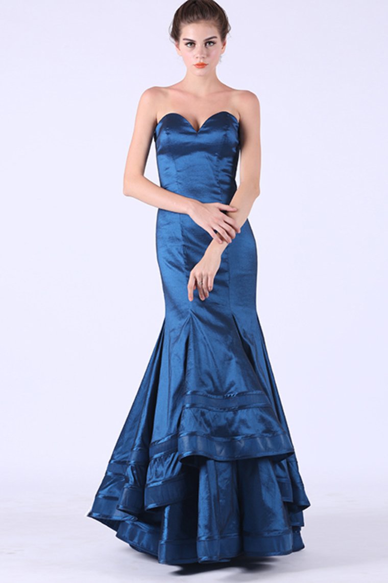 New Arrival Sweetheart Mermaid Taffeta Sweep Train Evening Dresses