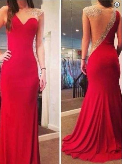 hot pink long prom dress beaded mermaid evening dress charming prom dresses uk BD3760