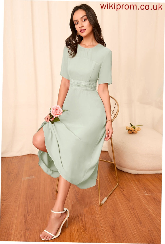 Sleeves Knee-Length A-Line Silhouette Straps Length Fabric Sleeve Deja Bridesmaid Dresses