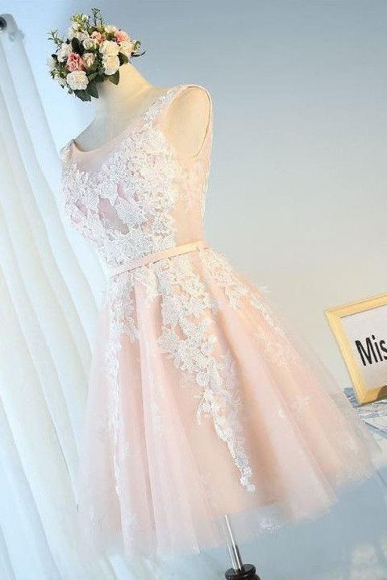 New Arrival Homecoming Dresses A Line Scoop Tulle With Applique