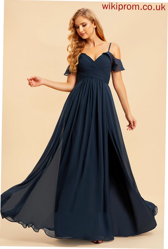 Neckline Embellishment Silhouette SplitFront Floor-Length Length A-Line Fabric V-neck Lexi Bridesmaid Dresses