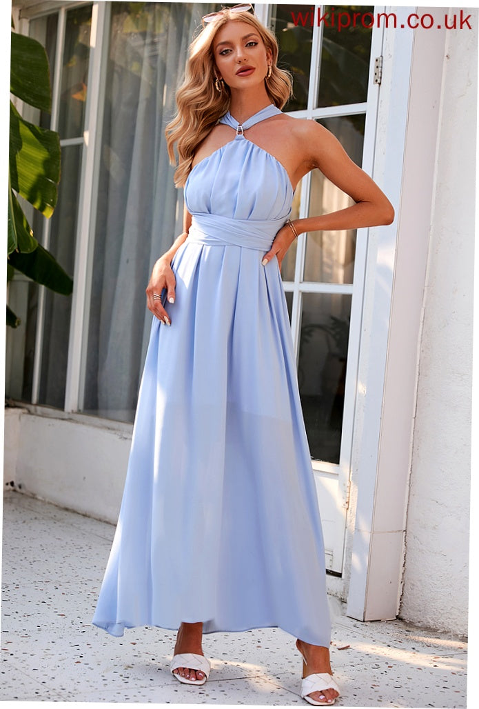 Length Silhouette Fabric A-Line Halter Ankle-Length Neckline Straps Louise Floor Length Natural Waist Sleeveless Bridesmaid Dresses