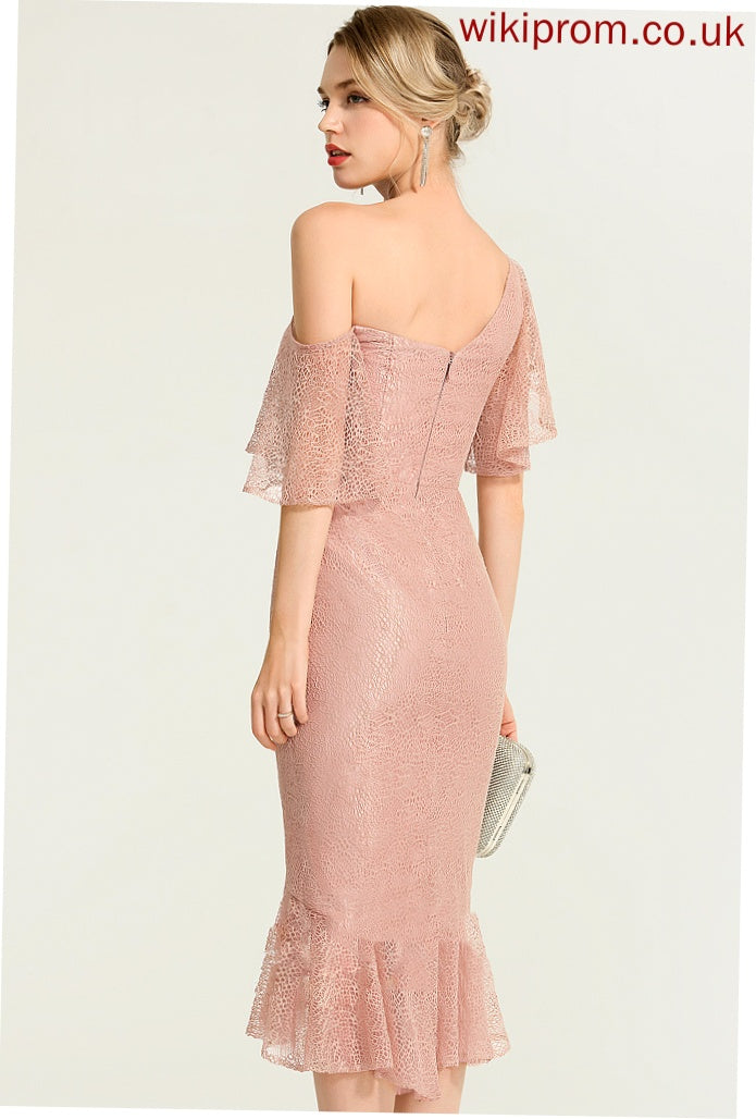 Cocktail Dress Gretchen Asymmetrical Cocktail Dresses One-Shoulder Lace Trumpet/Mermaid