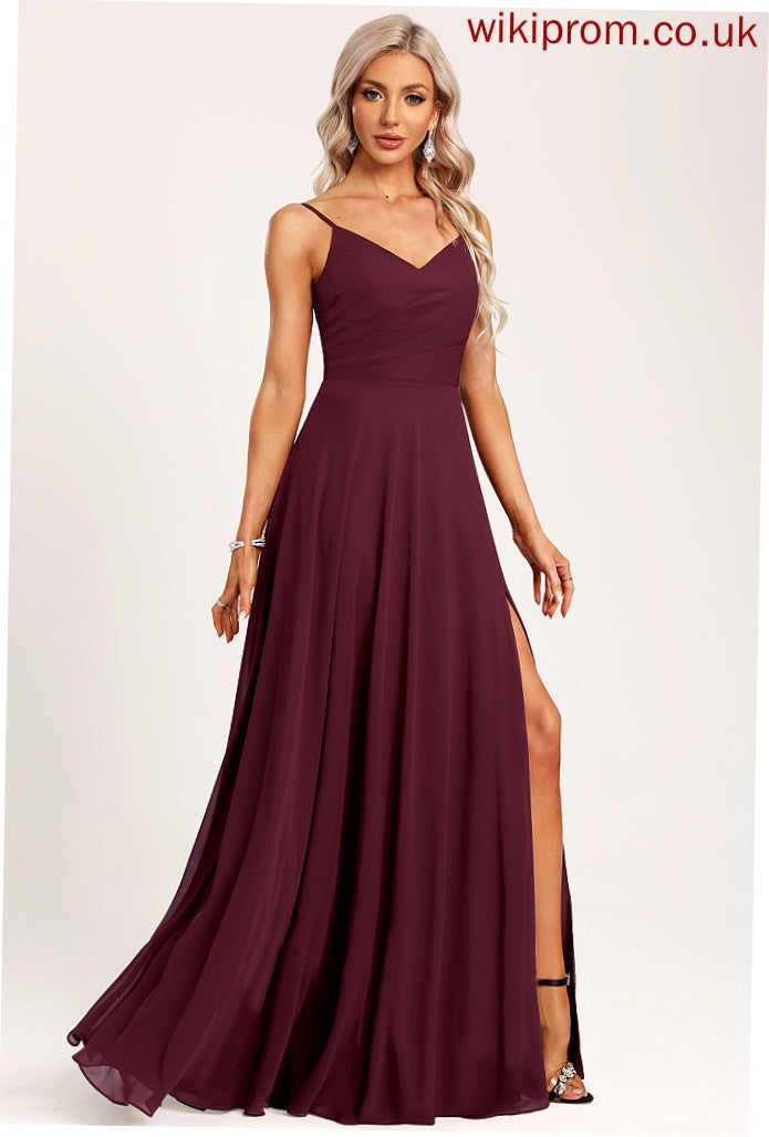 V-neck Neckline Straps&Sleeves A-Line Length Fabric Floor-Length Silhouette Kelsie Bridesmaid Dresses