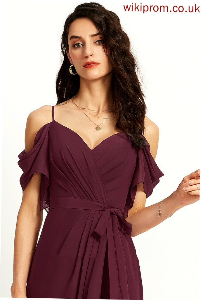 V-neck Neckline Length Silhouette Sash A-Line Ruffle Fabric Embellishment SplitFront Floor-Length Lucinda Bridesmaid Dresses