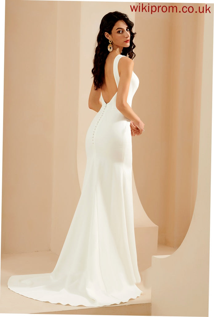 Dress Stretch Crepe Wedding Dresses Wedding Court Train Mikaela Trumpet/Mermaid V-neck