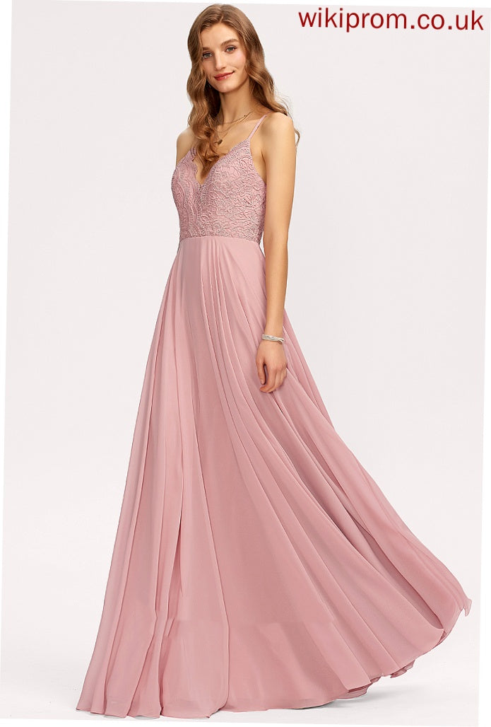 Natalia V-Neck A-line Formal Dresses Chiffon Dresses