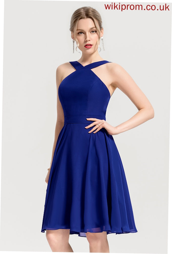 Dress Cocktail Elizabeth Knee-Length V-neck A-Line Cocktail Dresses Chiffon