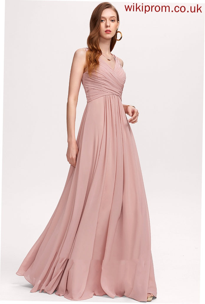 A-line Dresses Chiffon Jaylah Formal Dresses V-Neck