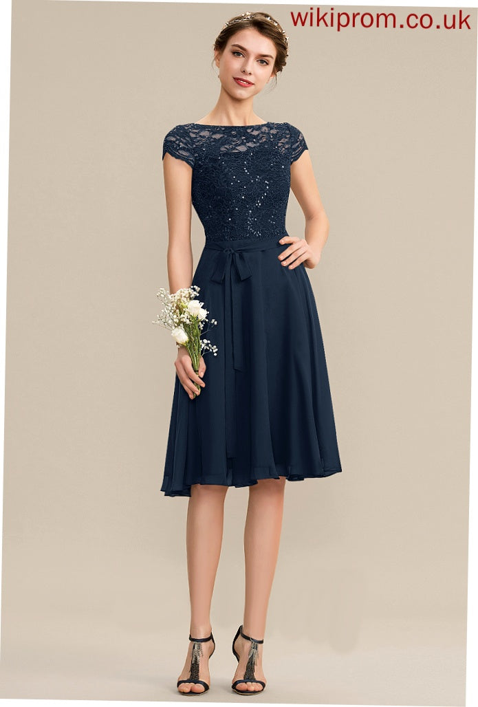 Embellishment Length Knee-Length A-Line Silhouette Bow(s) Fabric ScoopNeck Neckline Adalynn Bridesmaid Dresses