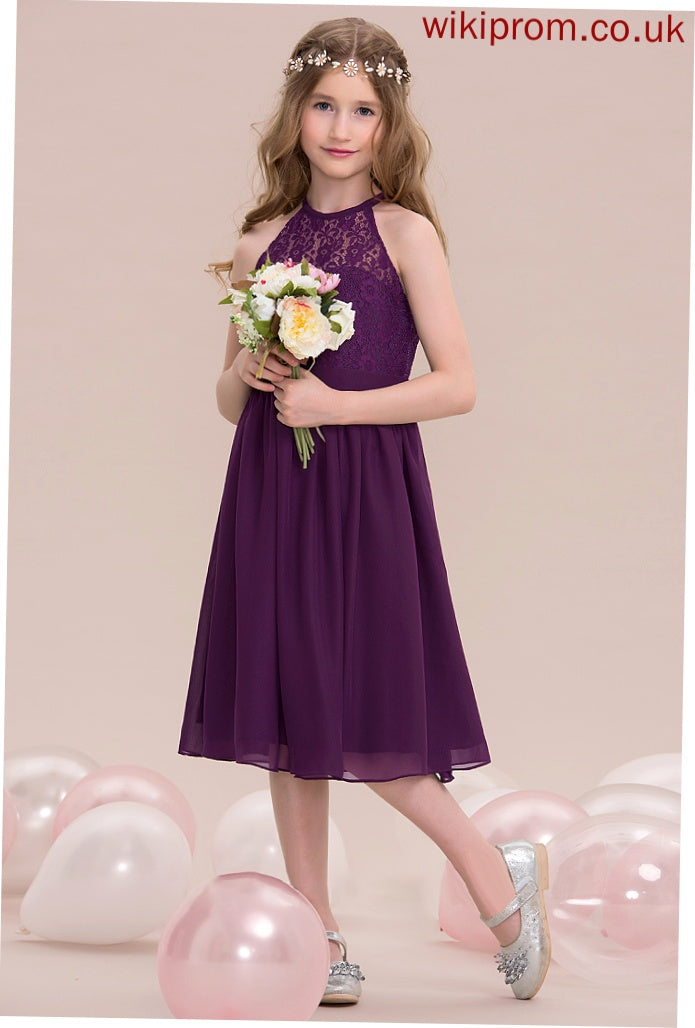 Jayda Chiffon A-Line Junior Bridesmaid Dresses Knee-Length Neck Scoop