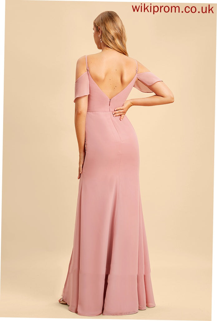 Fabric Length Embellishment Neckline Floor-Length Ruffle A-Line V-neck SplitFront Silhouette Jessie Bridesmaid Dresses