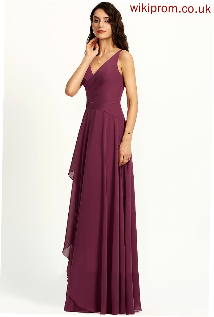 V-neck A-Line Neckline Floor-Length Length Fabric SplitFront Silhouette Embellishment Cara Floor Length Natural Waist Bridesmaid Dresses