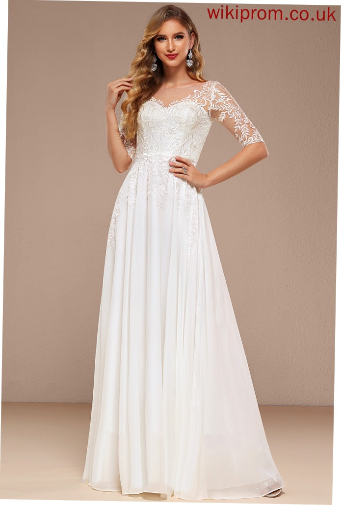 Annabel Wedding Dresses A-Line Dress Chiffon Floor-Length Wedding V-neck Lace