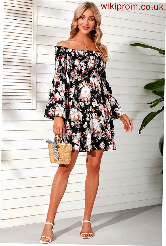 Chiffon Sleeves Club Dresses Shoulder Long Mini the Off A-line Vacation Lois Dresses