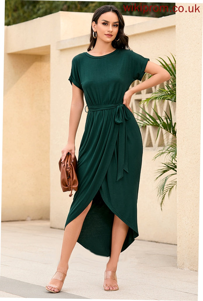 Straps Silhouette Length ShownColor ShortSleeves Sleeves Asymmetrical Sleeve Sheath/Column Liz Bridesmaid Dresses