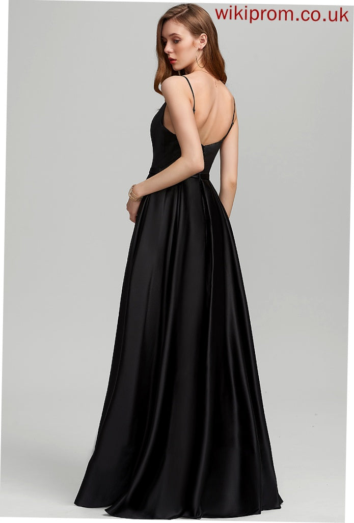 Length Satin Neckline Floor-Length Fabric Straps&Sleeves Square A-Line Silhouette Sofia Bridesmaid Dresses