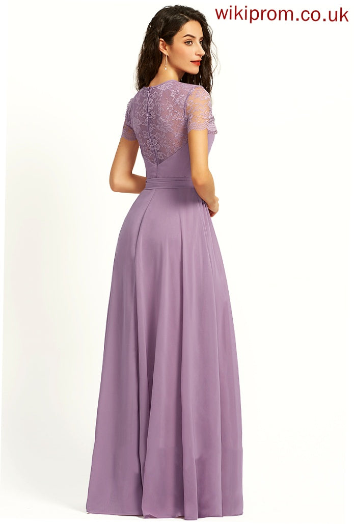 Neckline ScoopNeck A-Line Fabric Lace Length Silhouette Straps Floor-Length Hana Sleeveless Floor Length Bridesmaid Dresses