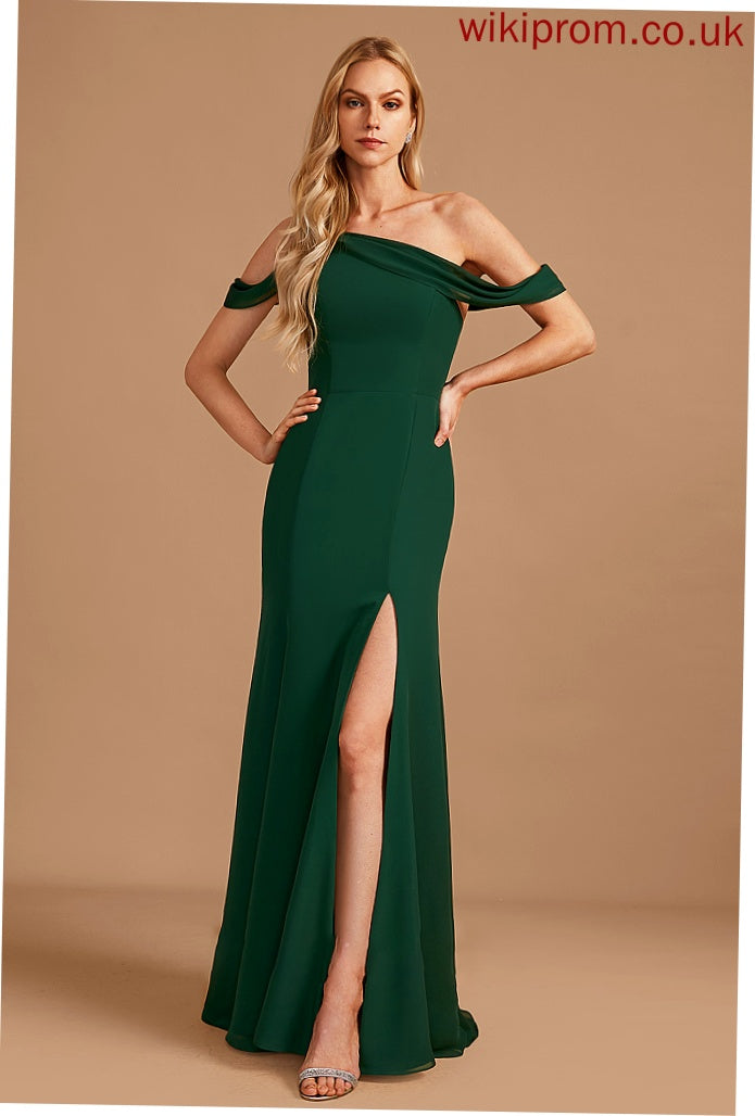 Silhouette Embellishment Trumpet/Mermaid Length Neckline One-Shoulder Floor-Length SplitFront Fabric Zariah Natural Waist Sleeveless Bridesmaid Dresses