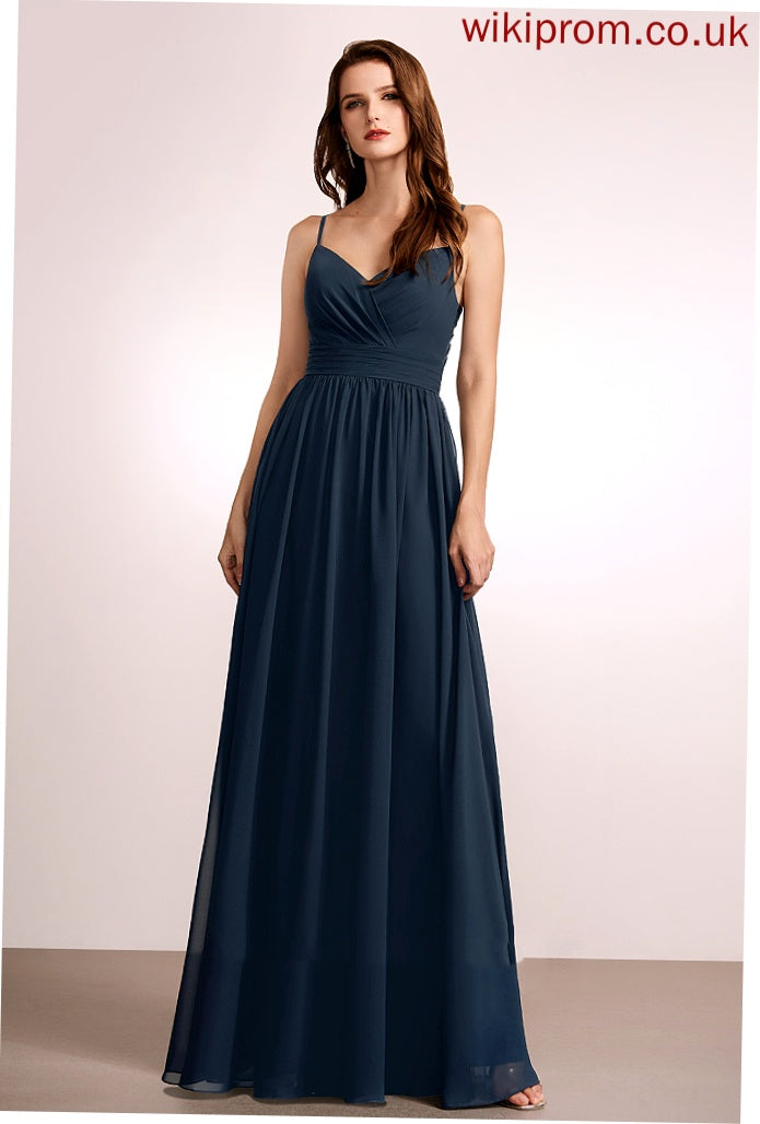 Floor-Length Embellishment Fabric V-neck A-Line Neckline Length Lace Silhouette Keira Bridesmaid Dresses