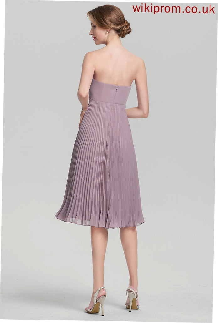 Dress Pleated Addyson Knee-Length Sweetheart Cocktail Dresses A-Line Cocktail Chiffon With