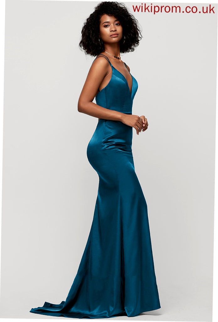 Magdalena Prom Dresses Trumpet/Mermaid V-neck Sweep Train