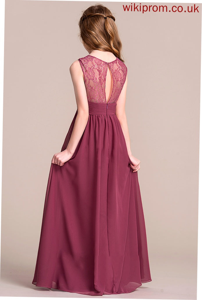 Louisa Junior Bridesmaid Dresses Chiffon With Floor-Length A-Line Sweetheart Ruffle