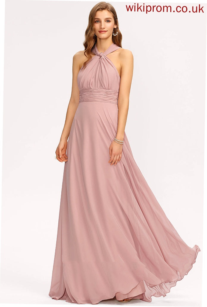 Shoulder Formal Dresses Halter V-Neck Eileen One Dresses A-line Chiffon