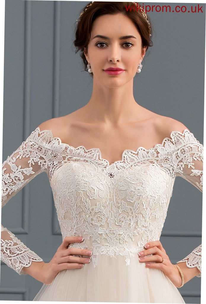 Dress Chapel Train Philippa Off-the-Shoulder Lace Tulle Ball-Gown/Princess Wedding Wedding Dresses