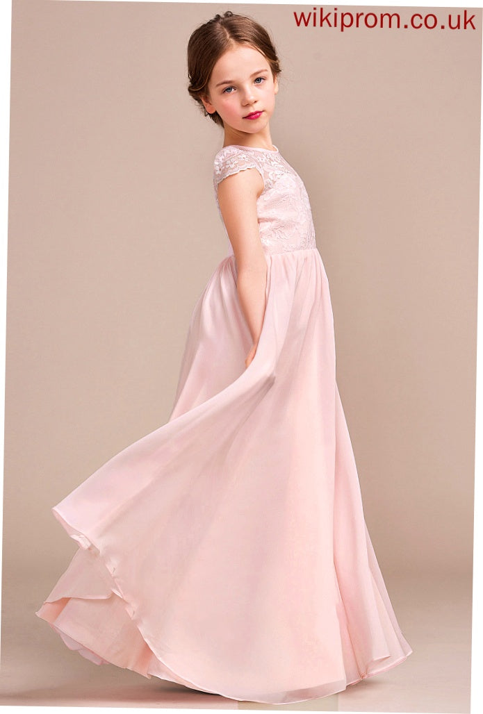 A-LineScoopNeckFloor-LengthChiffonLaceJuniorBridesmaidDress#81155 Leah Junior Bridesmaid Dresses