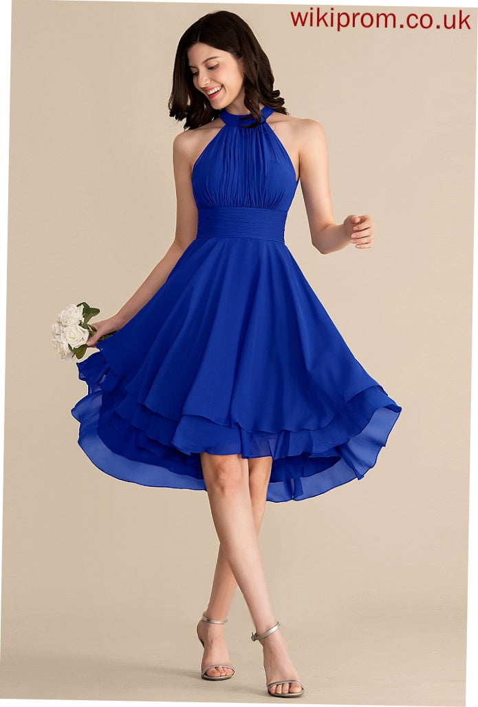 Ruffle Neck Cocktail Dress With A-Line Cocktail Dresses Jaylen Scoop Chiffon Asymmetrical