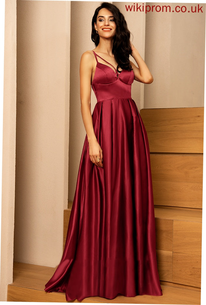 Leilani Formal Dresses V-Neck A-line Dresses Satin