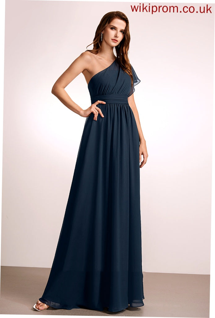 A-Line Embellishment Fabric Floor-Length Neckline Length One-Shoulder Ruffle Silhouette Nia Bridesmaid Dresses