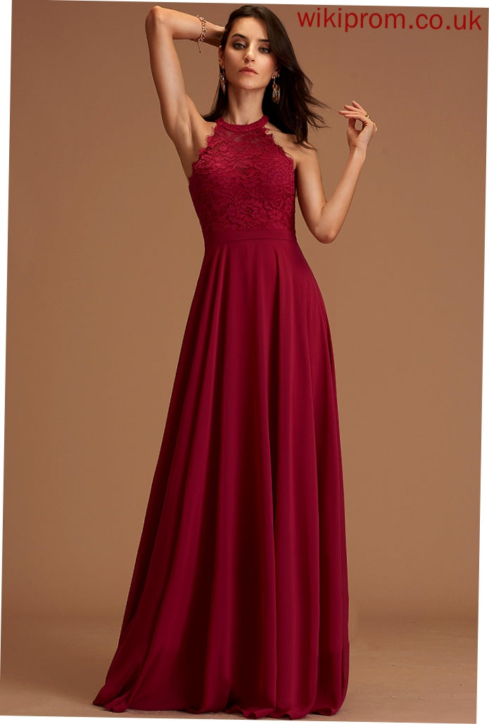 Scoop Rosa Chiffon Prom Dresses A-Line Floor-Length