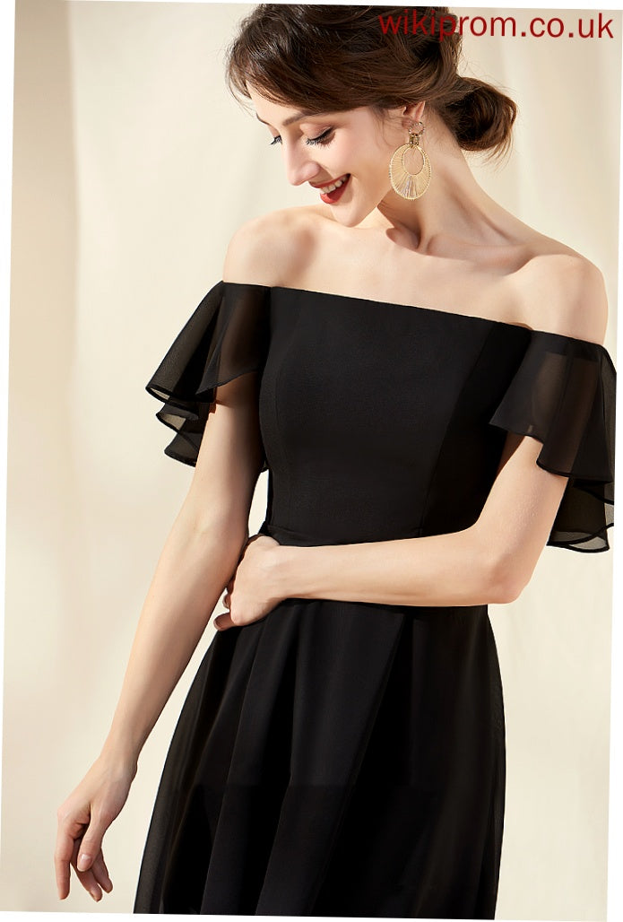 Dress Lilianna Asymmetrical With Cocktail Chiffon Cocktail Dresses Off-the-Shoulder Cascading Ruffles A-Line