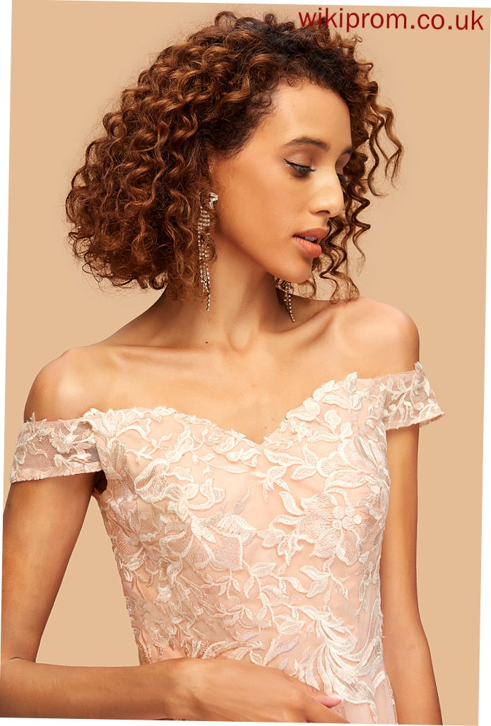 Off-the-Shoulder A-Line Short/Mini With Homecoming Lace Tulle Homecoming Dresses Dress Brynn