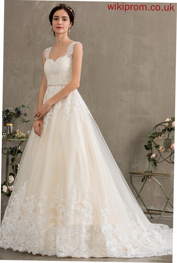 Train Court Beading Dress Sweetheart With Ball-Gown/Princess Tulle Nicola Lace Wedding Dresses Wedding Sequins