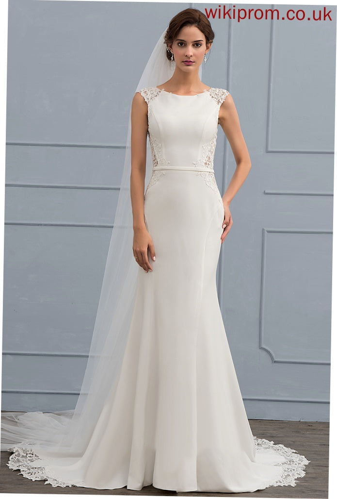 Court Wedding Train Scoop Wedding Dresses Dress Trumpet/Mermaid Neck Lace Claire