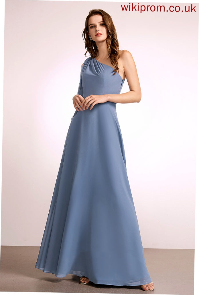 One-Shoulder Embellishment Floor-Length Length Bow(s) Neckline Fabric A-Line Silhouette Laurel Bridesmaid Dresses